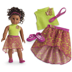 American Girl GABRIELA Take Flight PERFORMANCE OUTFIT Skirt Top Shoes Headband
